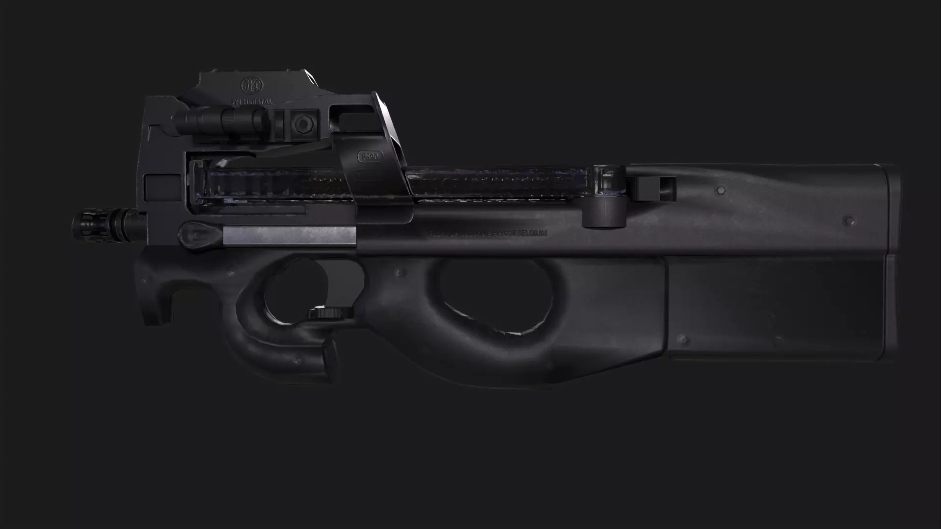 P90 Submachine Gun Low-poly 3D model_0