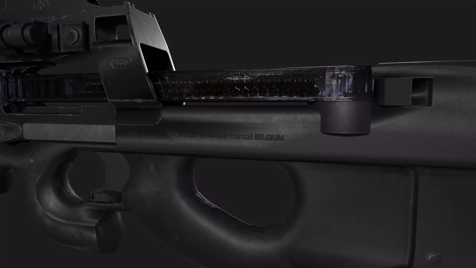 P90 Submachine Gun Low-poly 3D model_10