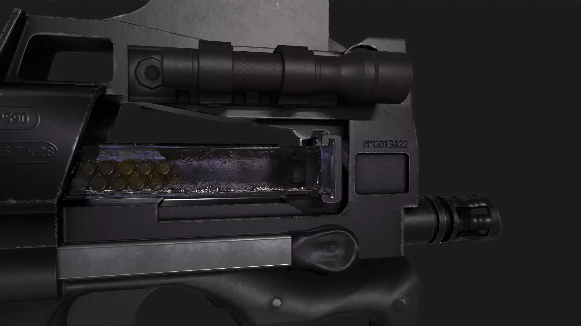 P90 Submachine Gun Low-poly 3D model_4