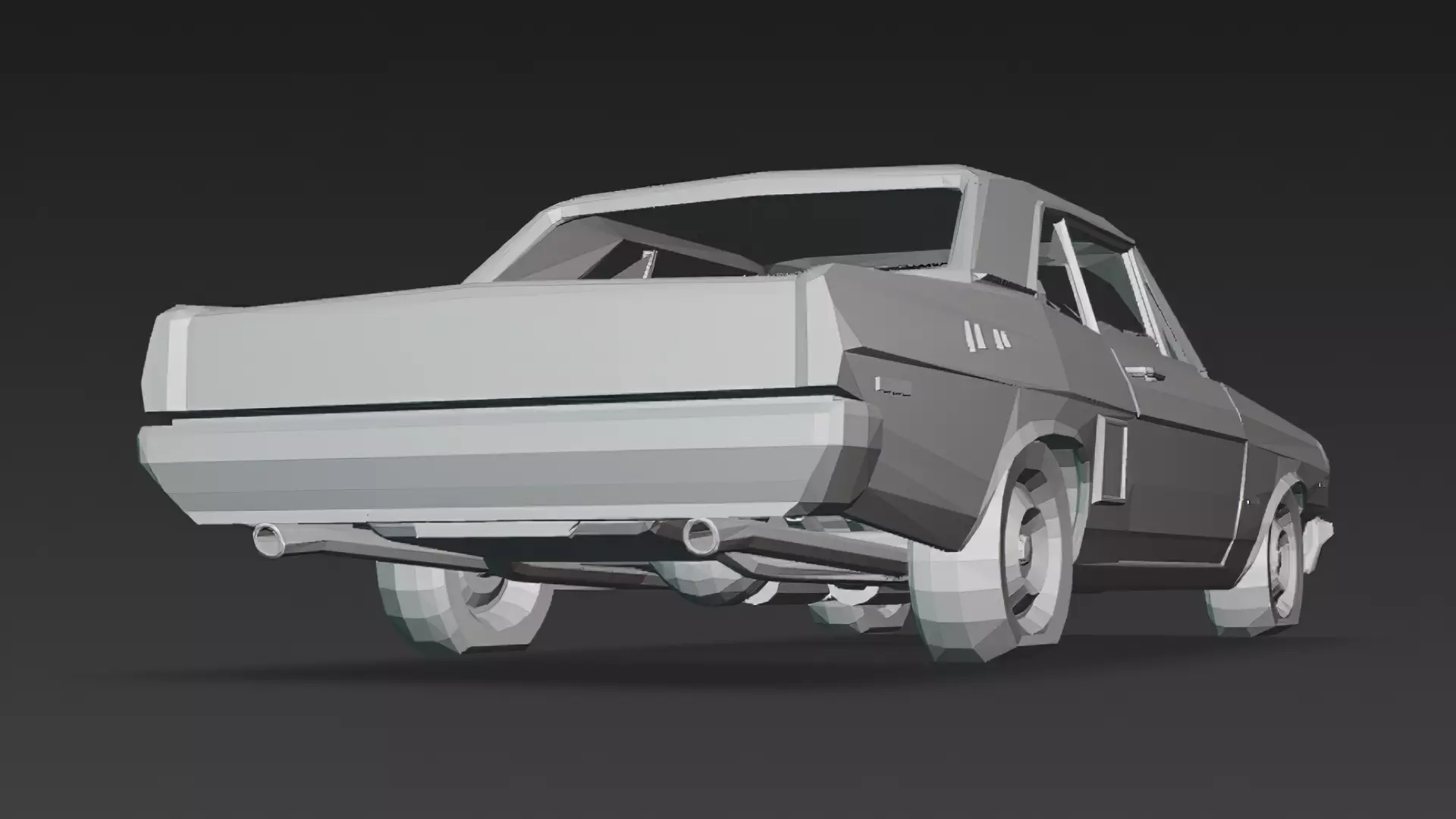 Abandoned Rusty Sedan 3D Model PBR Low-poly 3D model_9