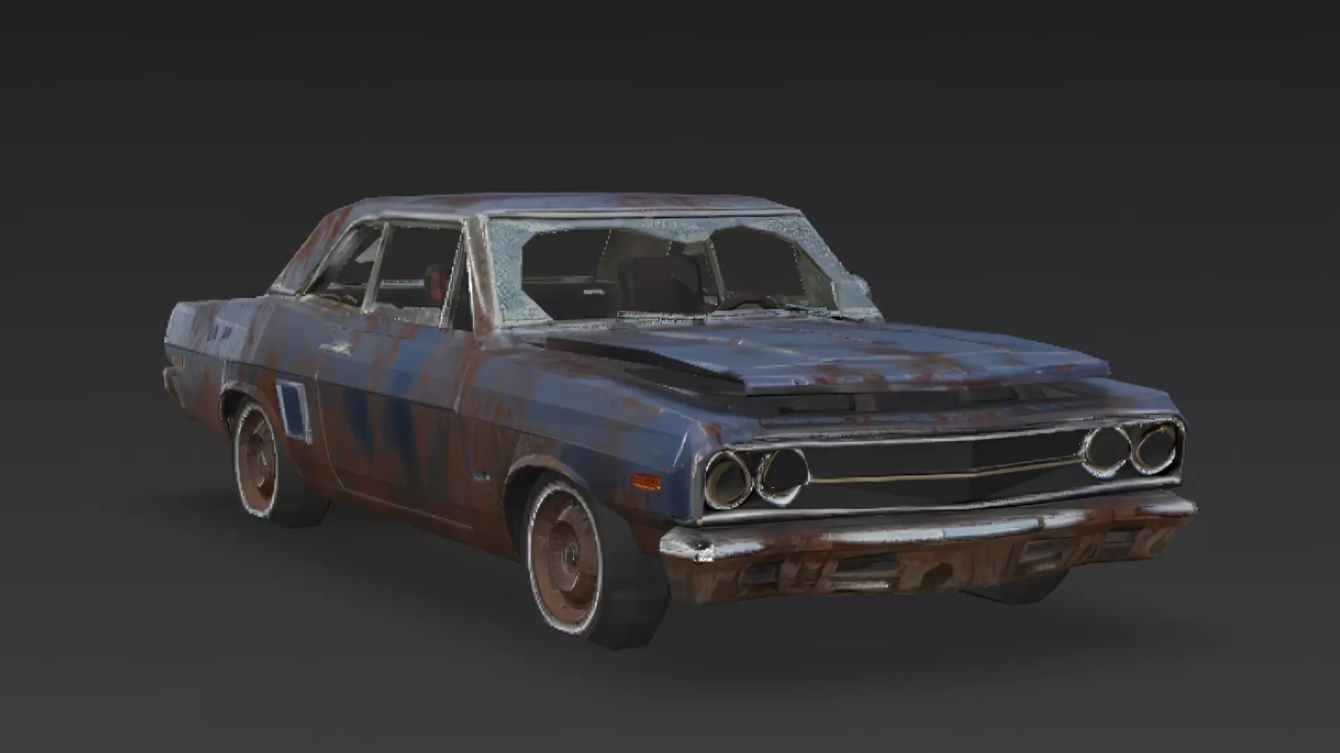 Abandoned Rusty Vehicles Pack 3D Models PBR 3D model_48