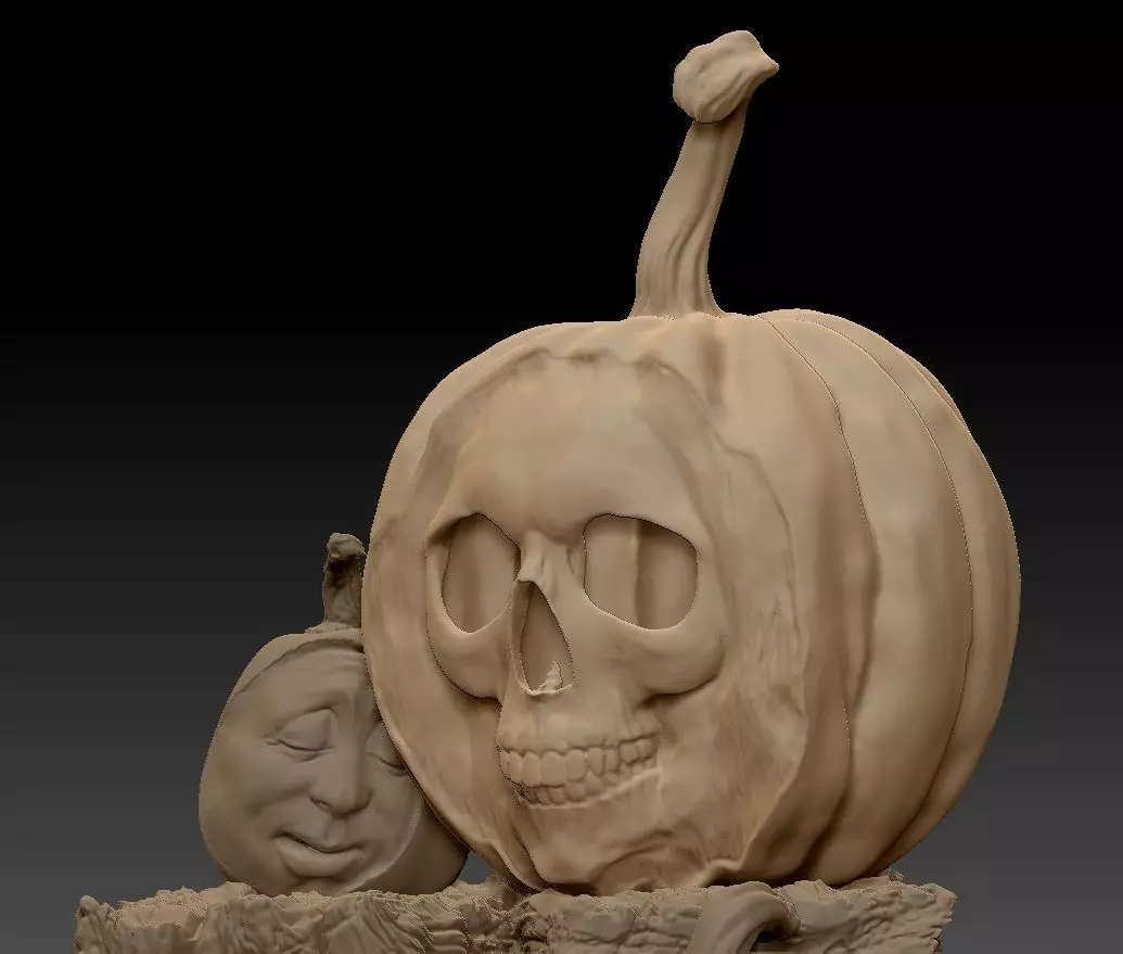 Scarecrow Kicking Pumpkin 3D print model_43