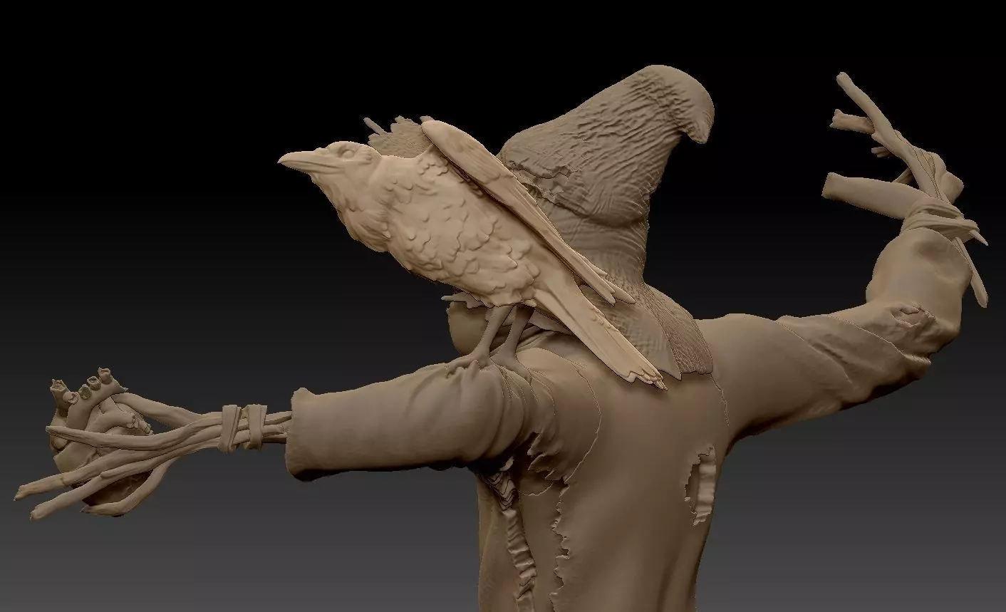 Scarecrow Kicking Pumpkin 3D print model_51