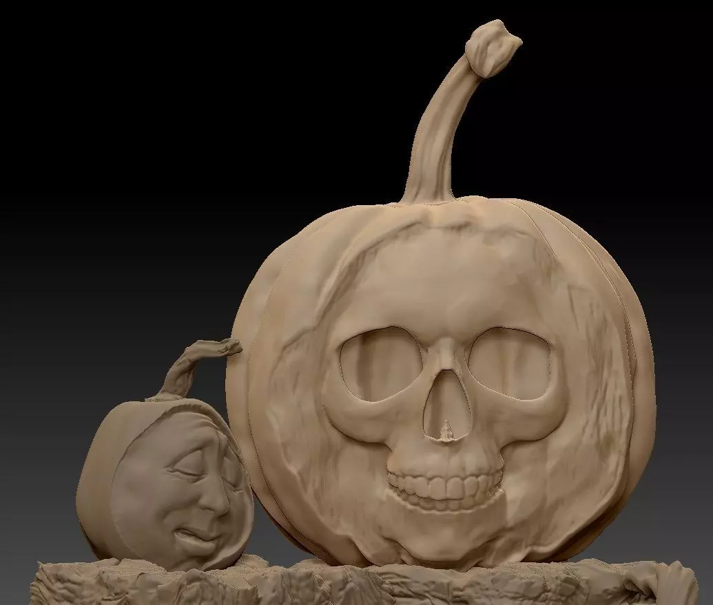 Scarecrow Kicking Pumpkin 3D print model_42
