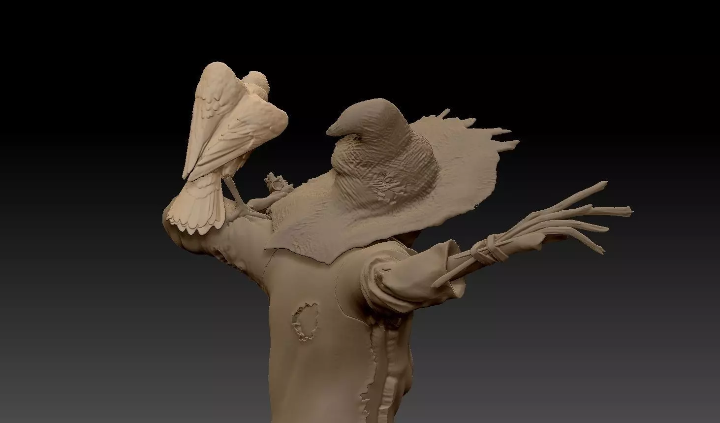 Scarecrow Kicking Pumpkin 3D print model_54