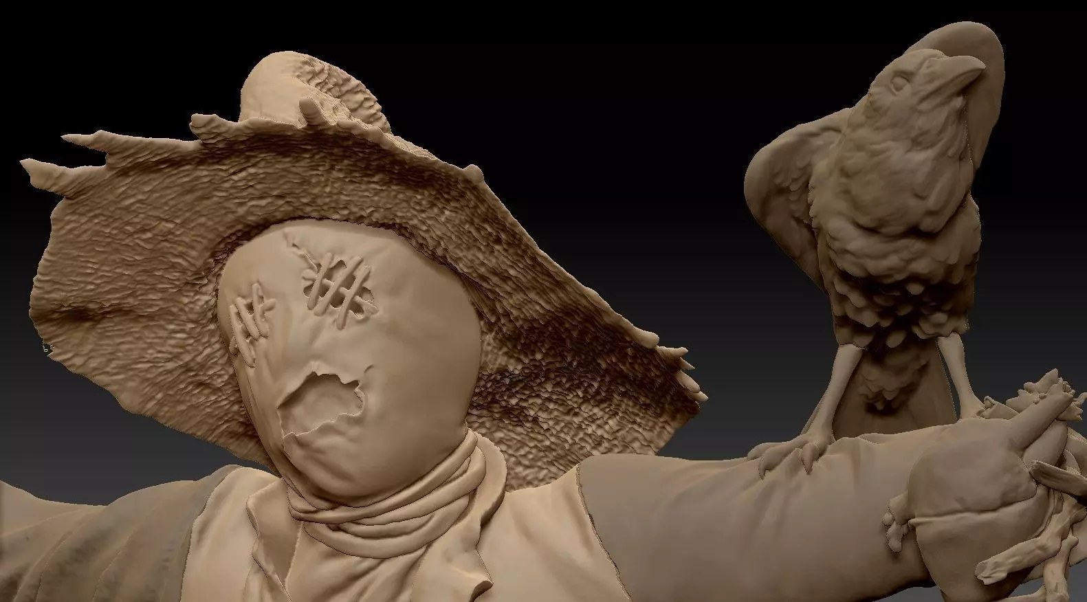 Scarecrow Kicking Pumpkin 3D print model_57