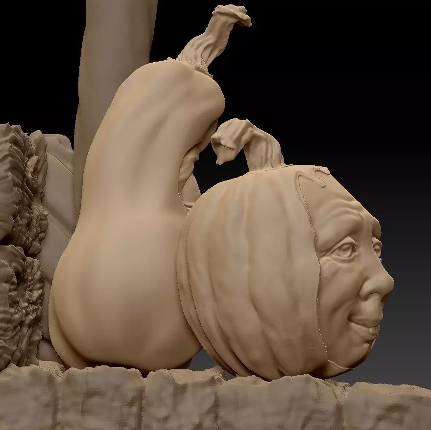 Scarecrow Kicking Pumpkin 3D print model_38