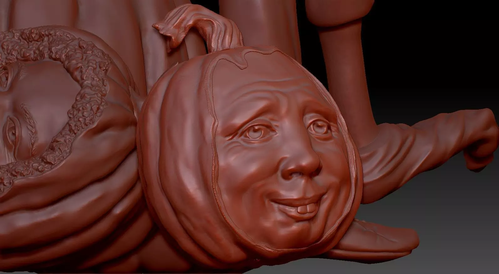 Scarecrow Kicking Pumpkin 3D print model_79