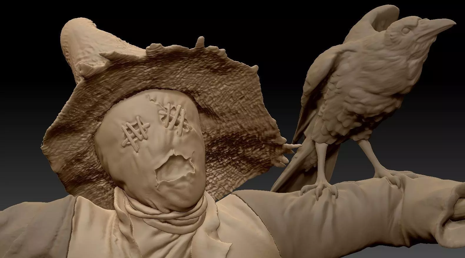 Scarecrow Kicking Pumpkin 3D print model_56