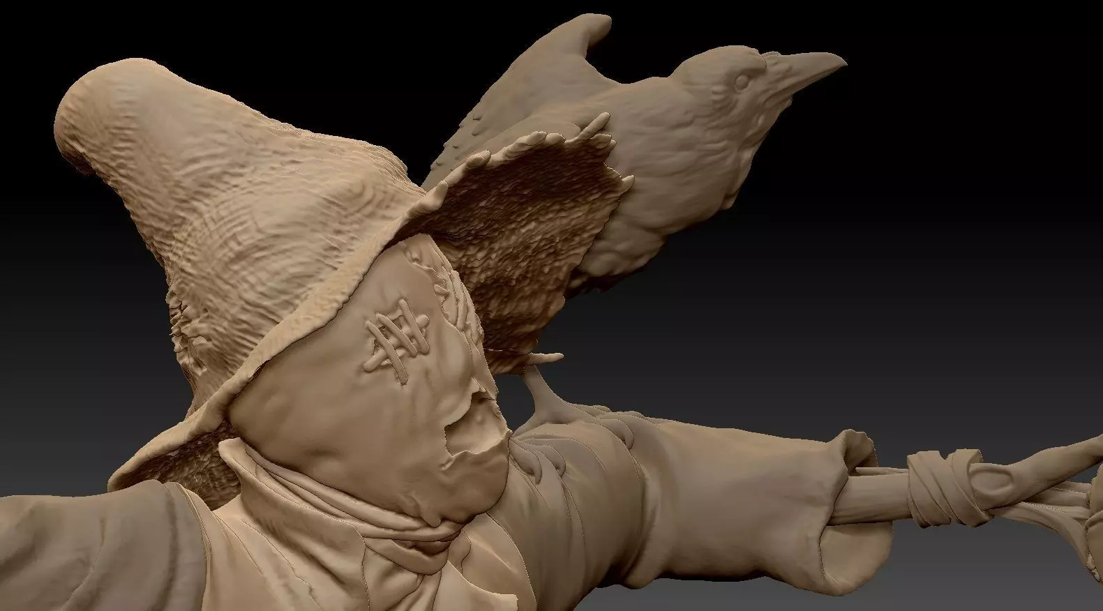 Scarecrow Kicking Pumpkin 3D print model_55