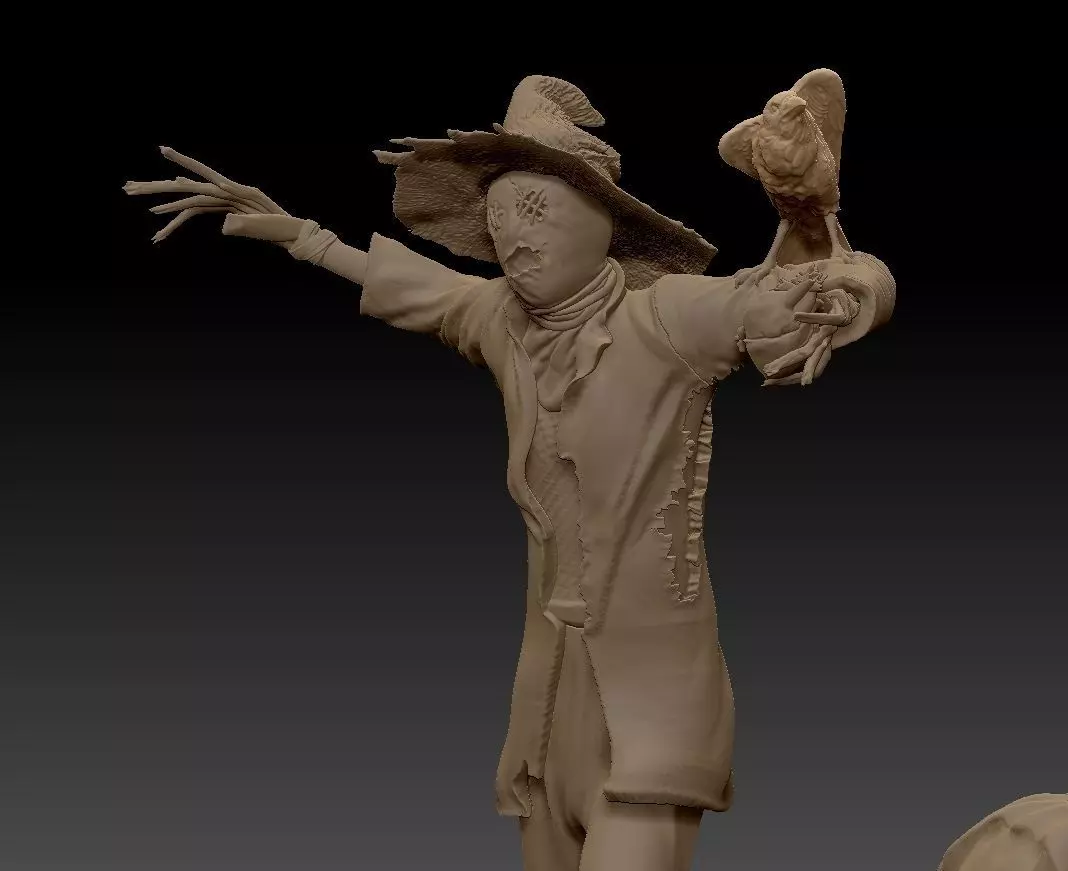 Scarecrow Kicking Pumpkin 3D print model_48