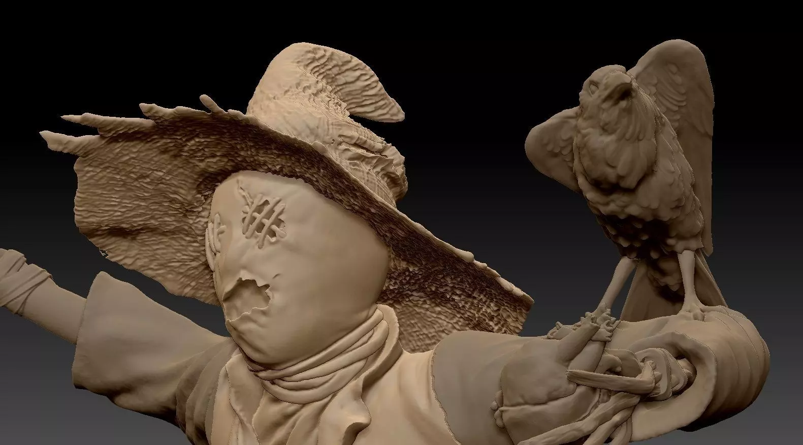 Scarecrow Kicking Pumpkin 3D print model_58