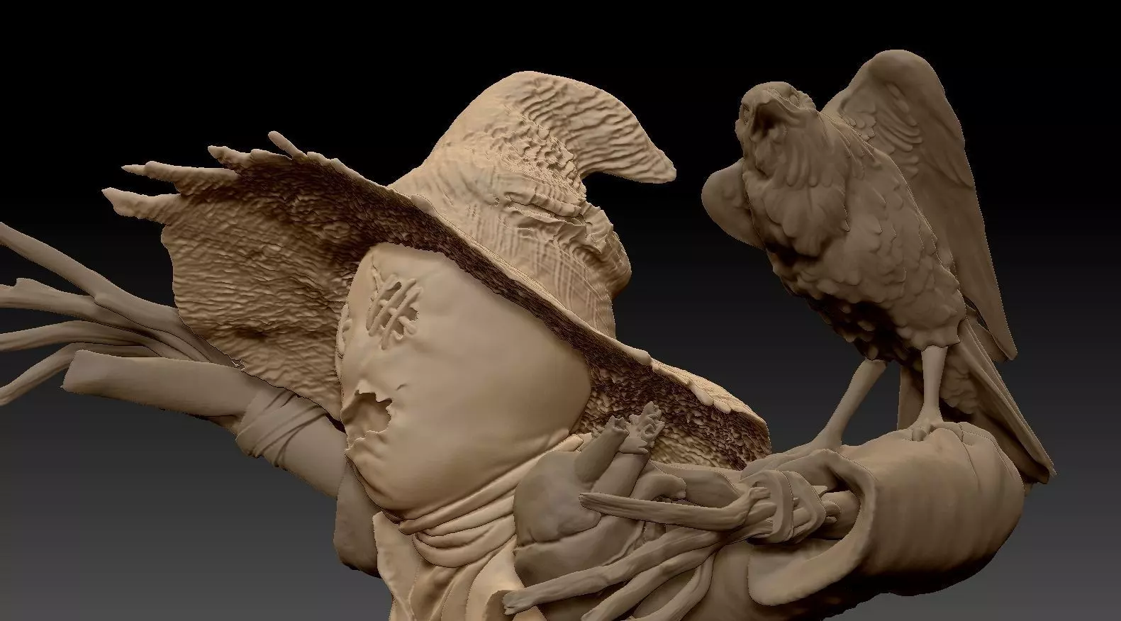 Scarecrow Kicking Pumpkin 3D print model_59