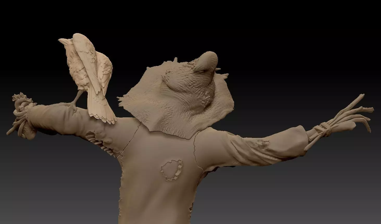 Scarecrow Kicking Pumpkin 3D print model_53