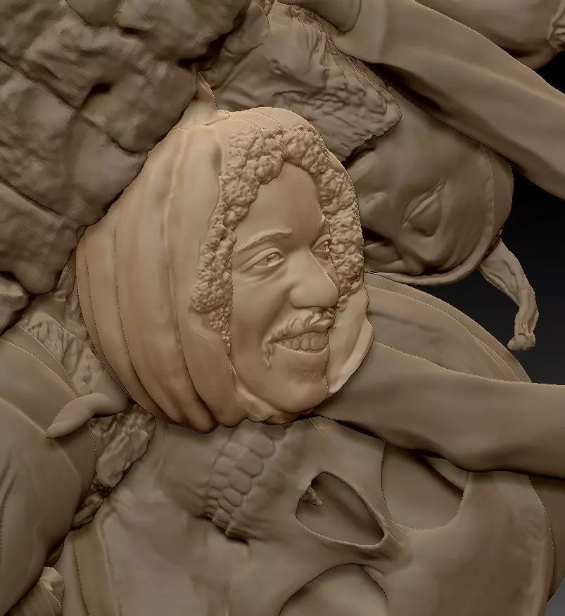 Scarecrow Kicking Pumpkin 3D print model_26