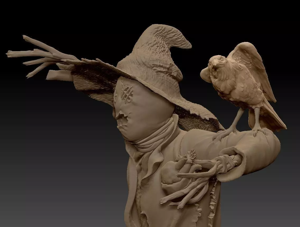 Scarecrow Kicking Pumpkin 3D print model_49