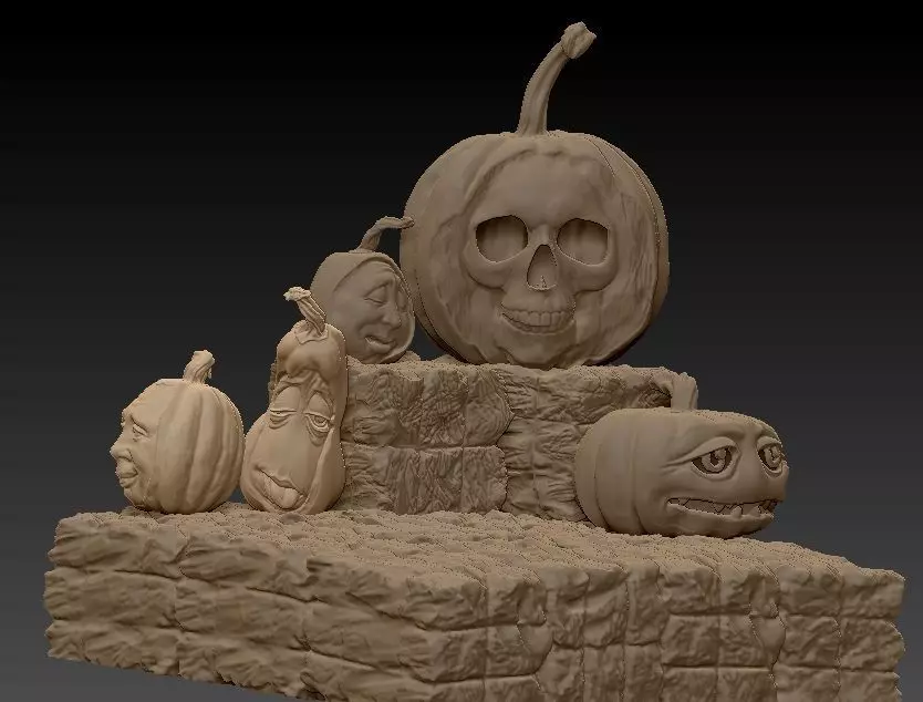 Scarecrow Kicking Pumpkin 3D print model_40