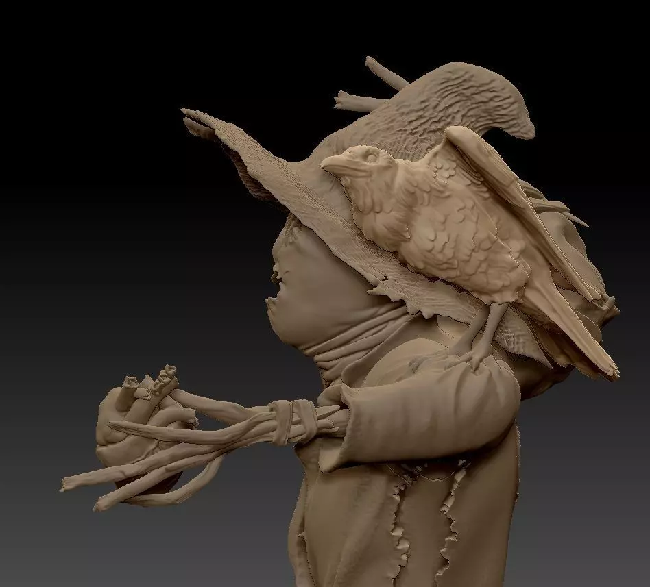 Scarecrow Kicking Pumpkin 3D print model_50