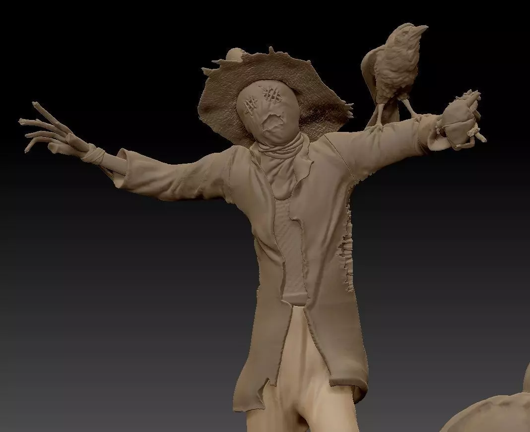Scarecrow Kicking Pumpkin 3D print model_47