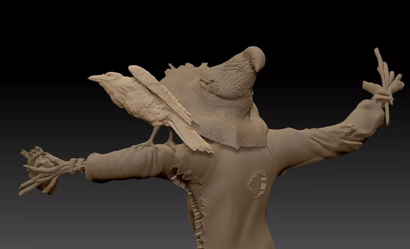 Scarecrow Kicking Pumpkin 3D print model_52
