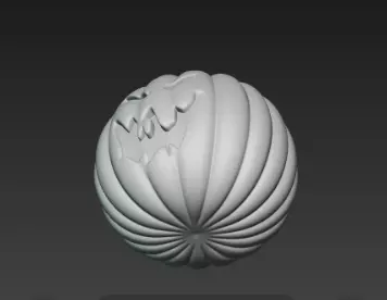 3D Model of Gray Jack O Lantern Pumpkin Halloween Decoration 3D print model_14