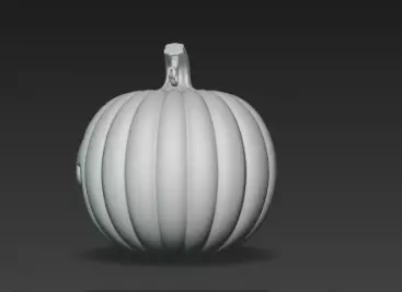 3D Model of Gray Jack O Lantern Pumpkin Halloween Decoration 3D print model_3