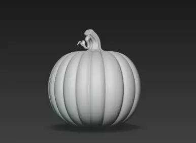 3D Model of Gray Jack O Lantern Pumpkin Halloween Decoration 3D print model_2