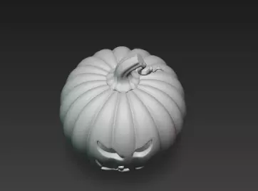3D Model of Gray Jack O Lantern Pumpkin Halloween Decoration 3D print model_8