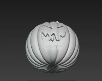 3D Model of Gray Jack O Lantern Pumpkin Halloween Decoration 3D print model_10