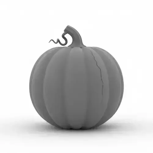 3D Model of Gray Jack O Lantern Pumpkin Halloween Decoration