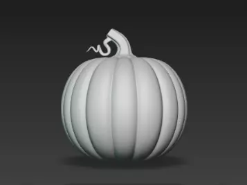 3D Model of Gray Jack O Lantern Pumpkin Halloween Decoration 3D print model_1