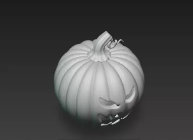 3D Model of Gray Jack O Lantern Pumpkin Halloween Decoration 3D print model_13