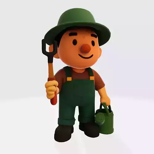 Gardener 3D Model Print Ready Farmer Figurine 3D print model