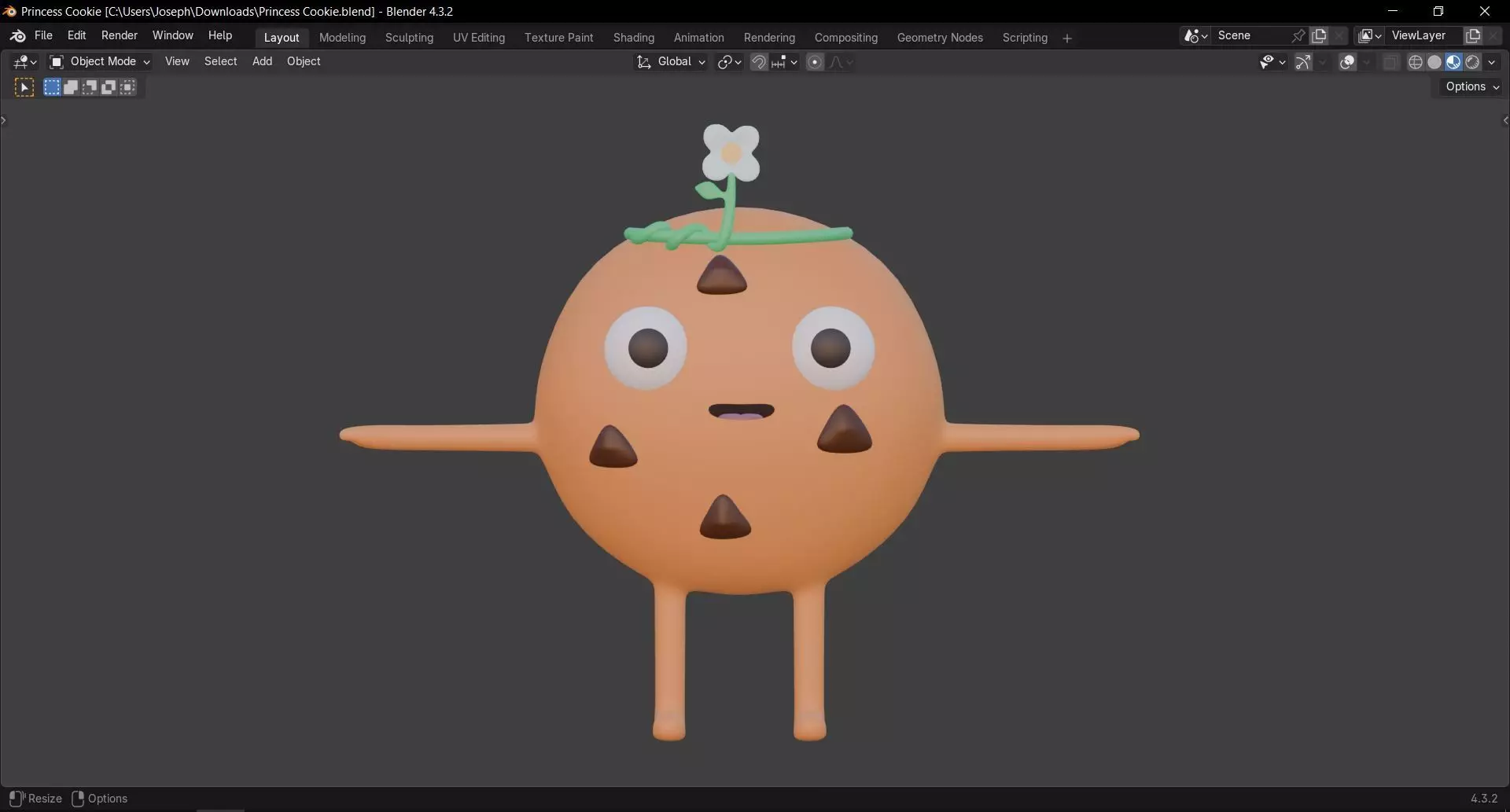Princess Cookie 3D model_4