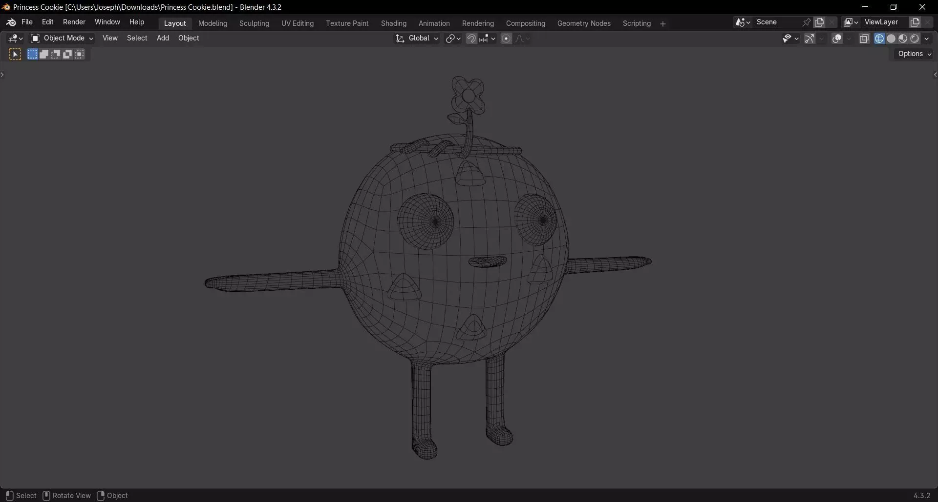 Princess Cookie 3D model_3