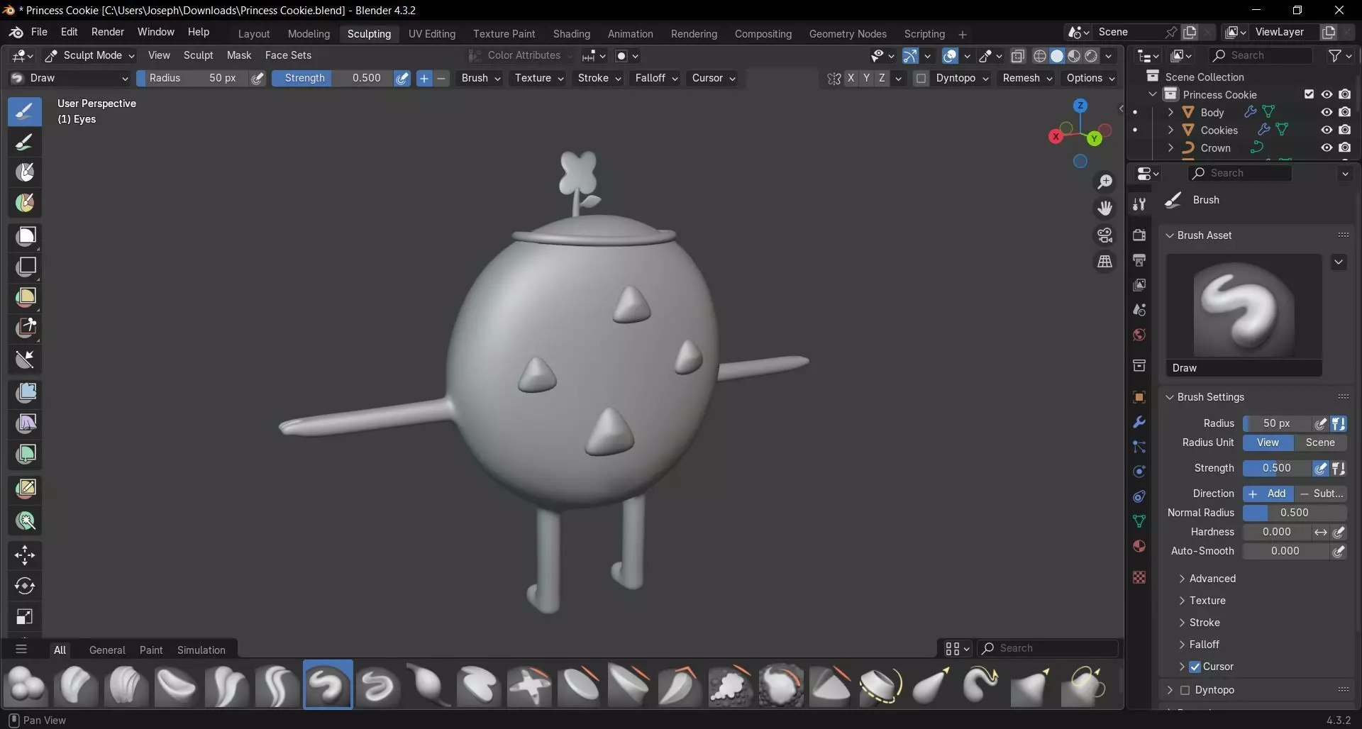 Princess Cookie 3D model_2