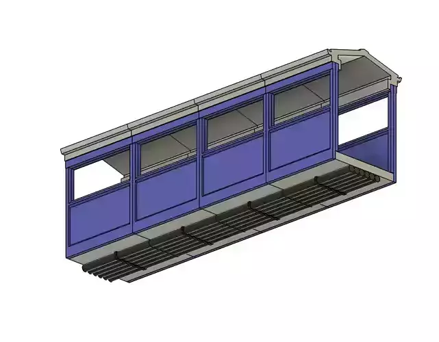 Model Railway Modern Footbridge with Lift Add-on Extras 3D print model