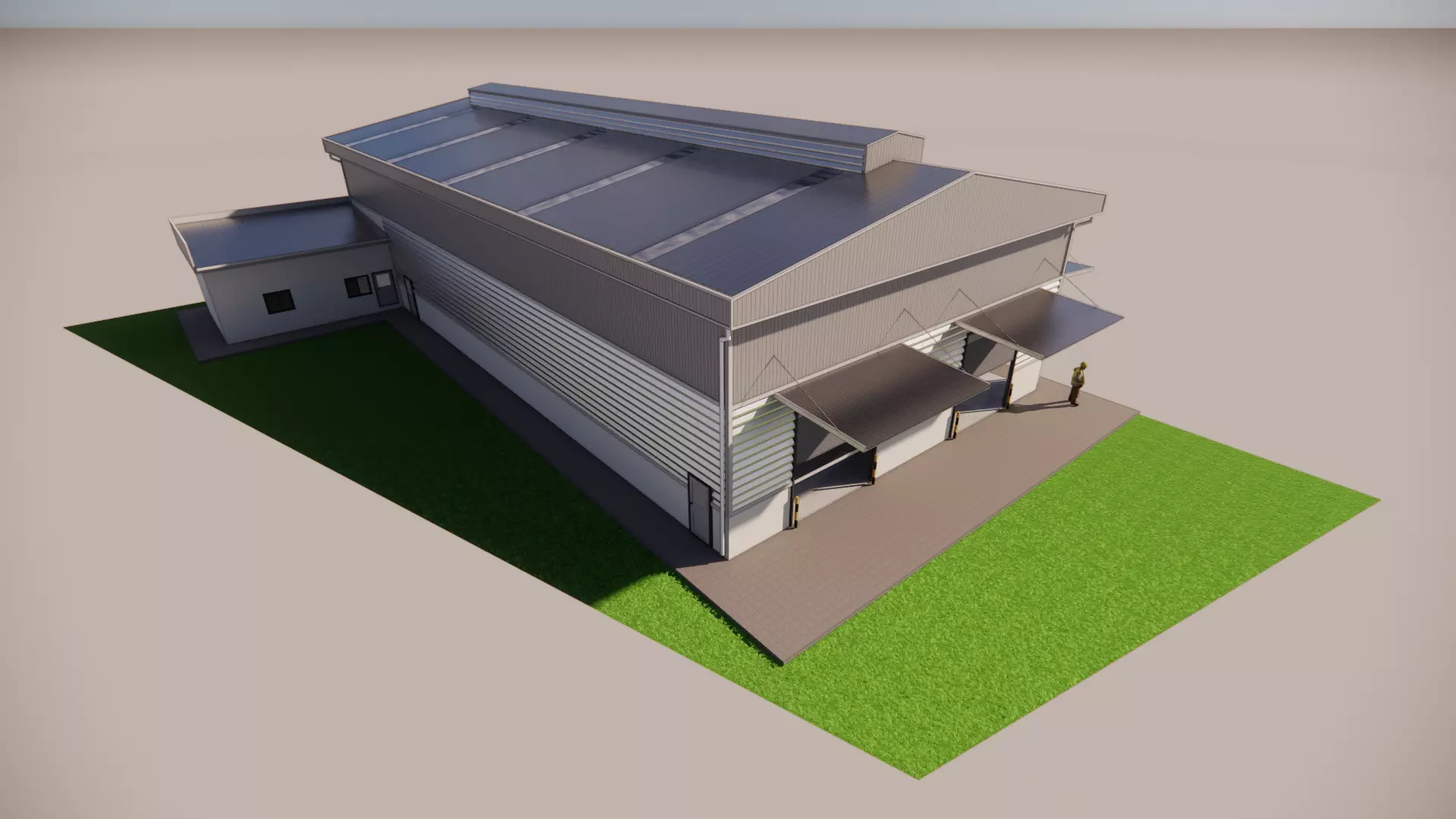 factory building 3D model_0