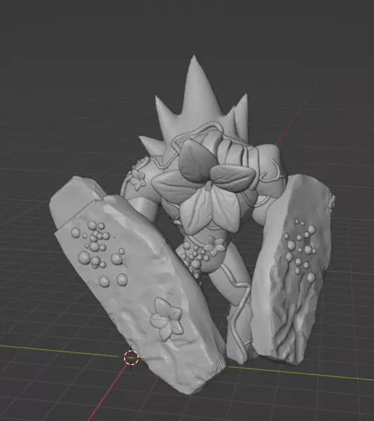 shield flower zombie 3D print model_3