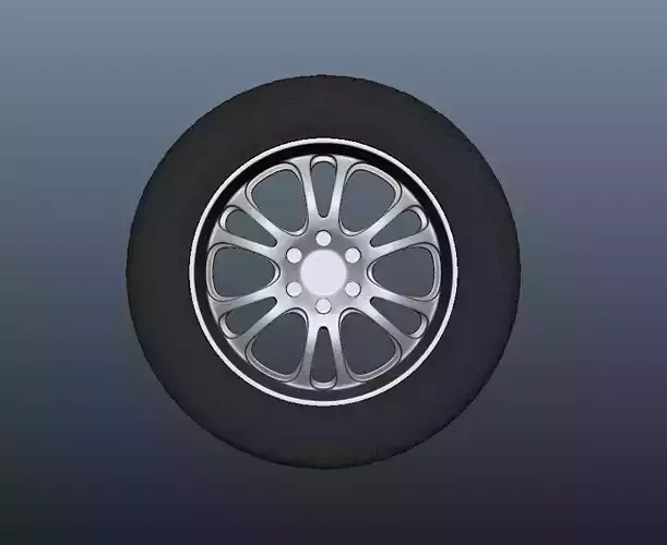 SUV Tyre with Alloys Low-poly 3D model