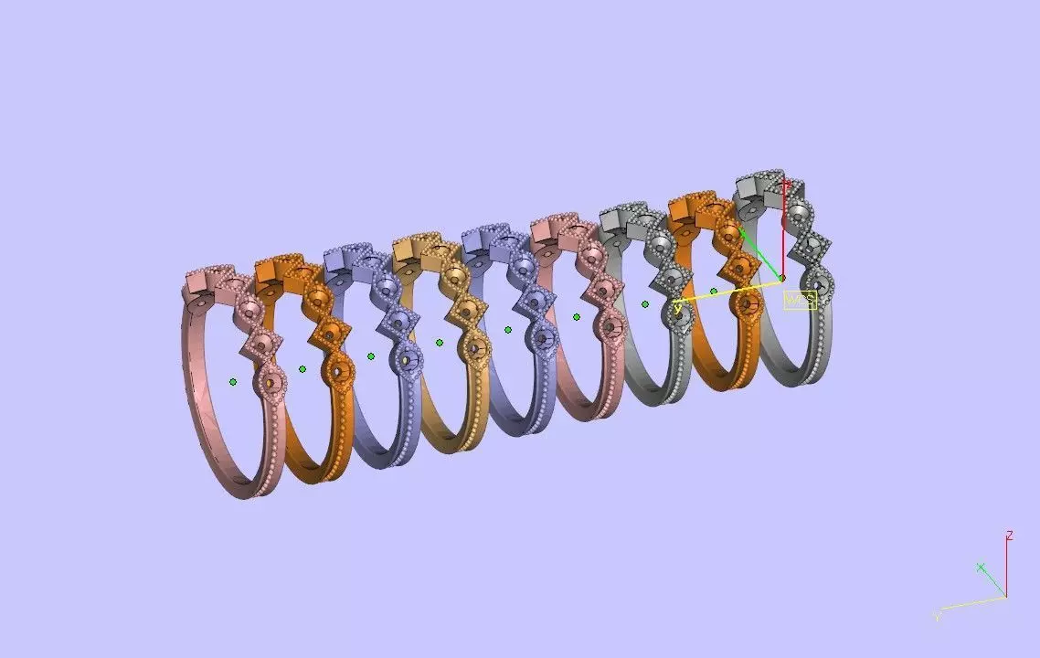 Elegant Diamond Cluster Ring 3D print model 3D print model_6