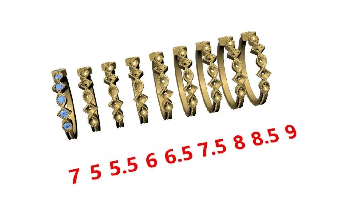 Elegant Diamond Cluster Ring 3D print model 3D print model_5