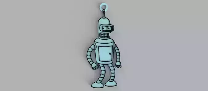 Bender Futurama - Keychain - Pendant - Earring