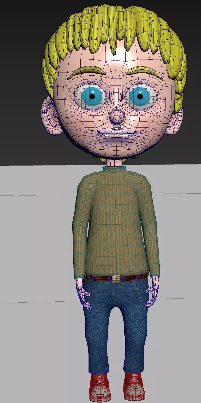 Child Rigged Low-poly 3D model_3