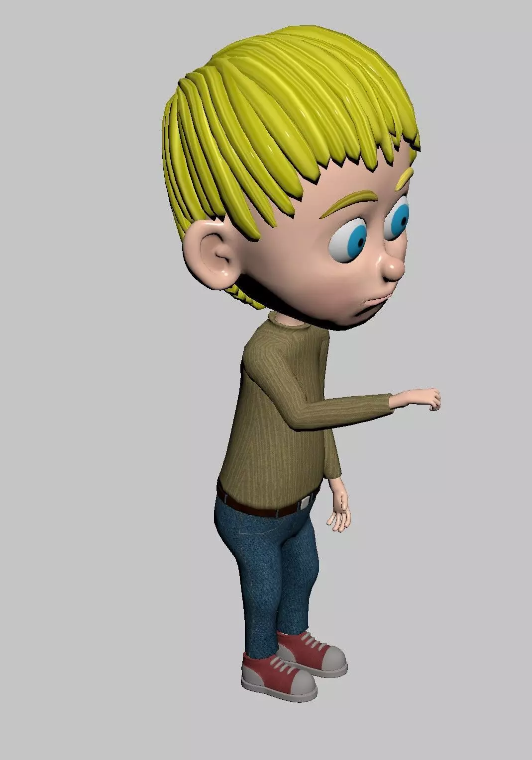Child Rigged Low-poly 3D model_7
