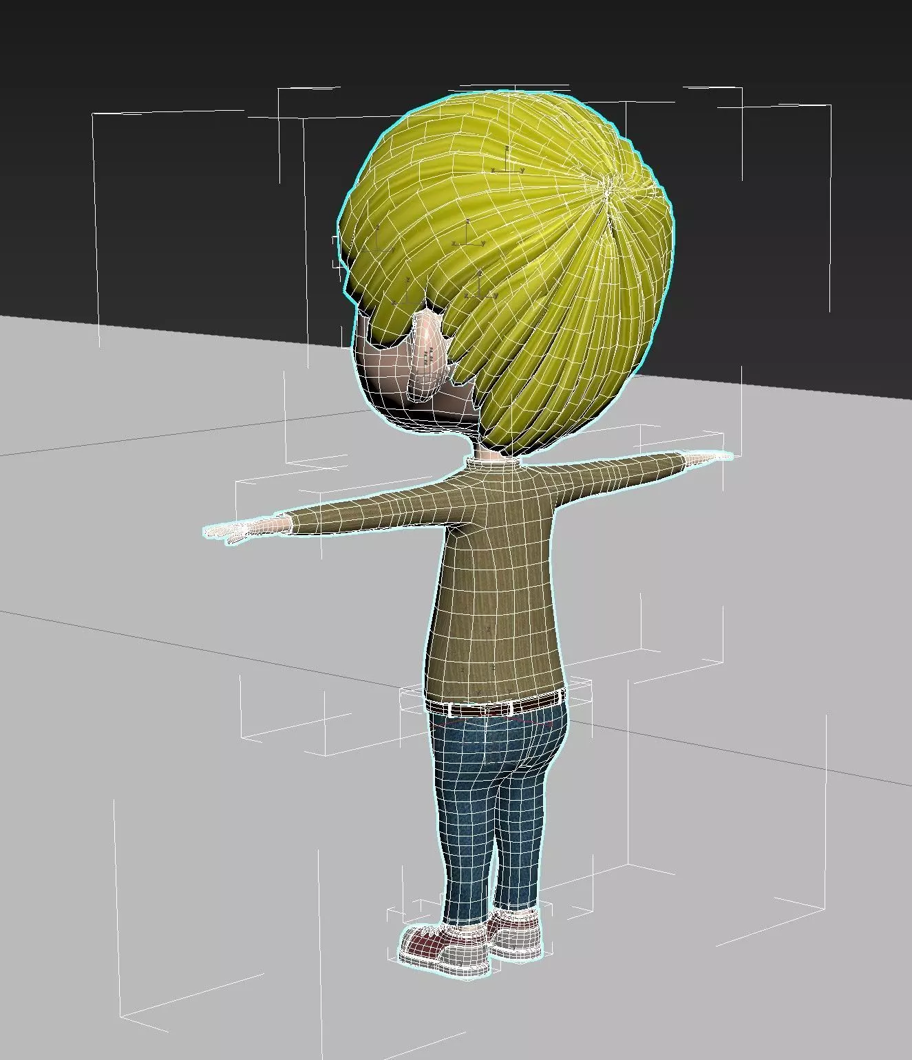 Child Rigged Low-poly 3D model_5