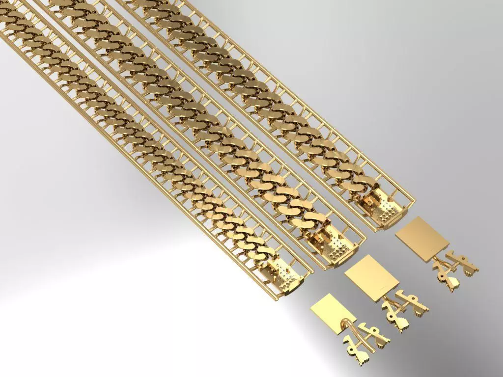 hollow chain bracelet 3D model_1