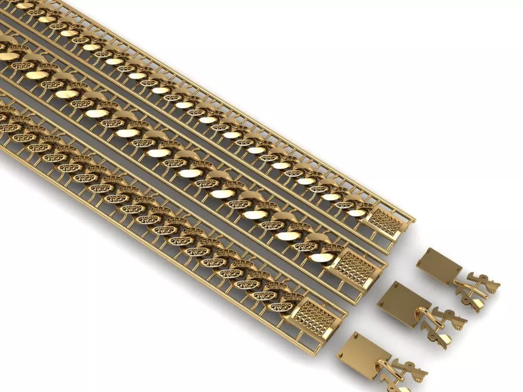 hollow chain bracelet 3D model_0