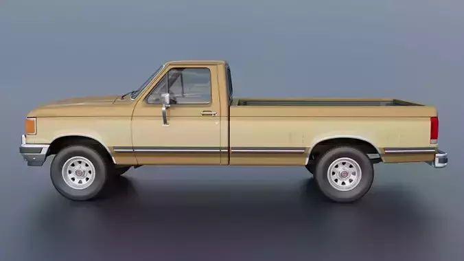 Pickup Truck F-150 Long Bed 1987 3D print model 4