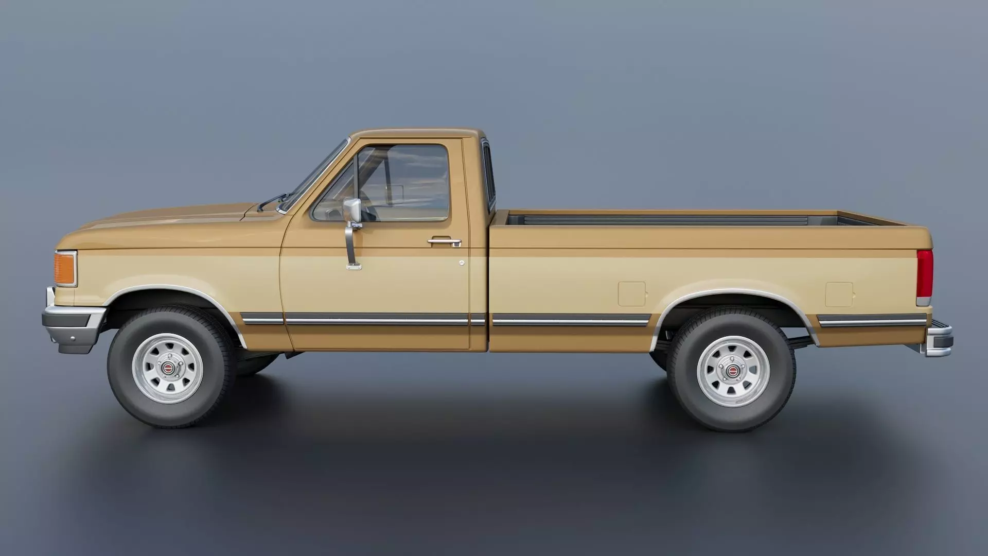 Pickup Truck F-150 Long Bed 1987 3D print model_3